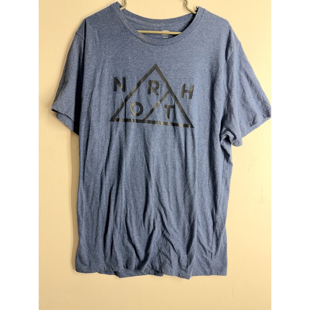 Old Navy Mens XL Blue Heather Graphic T-Shirt North Triangle Streetwear Tee